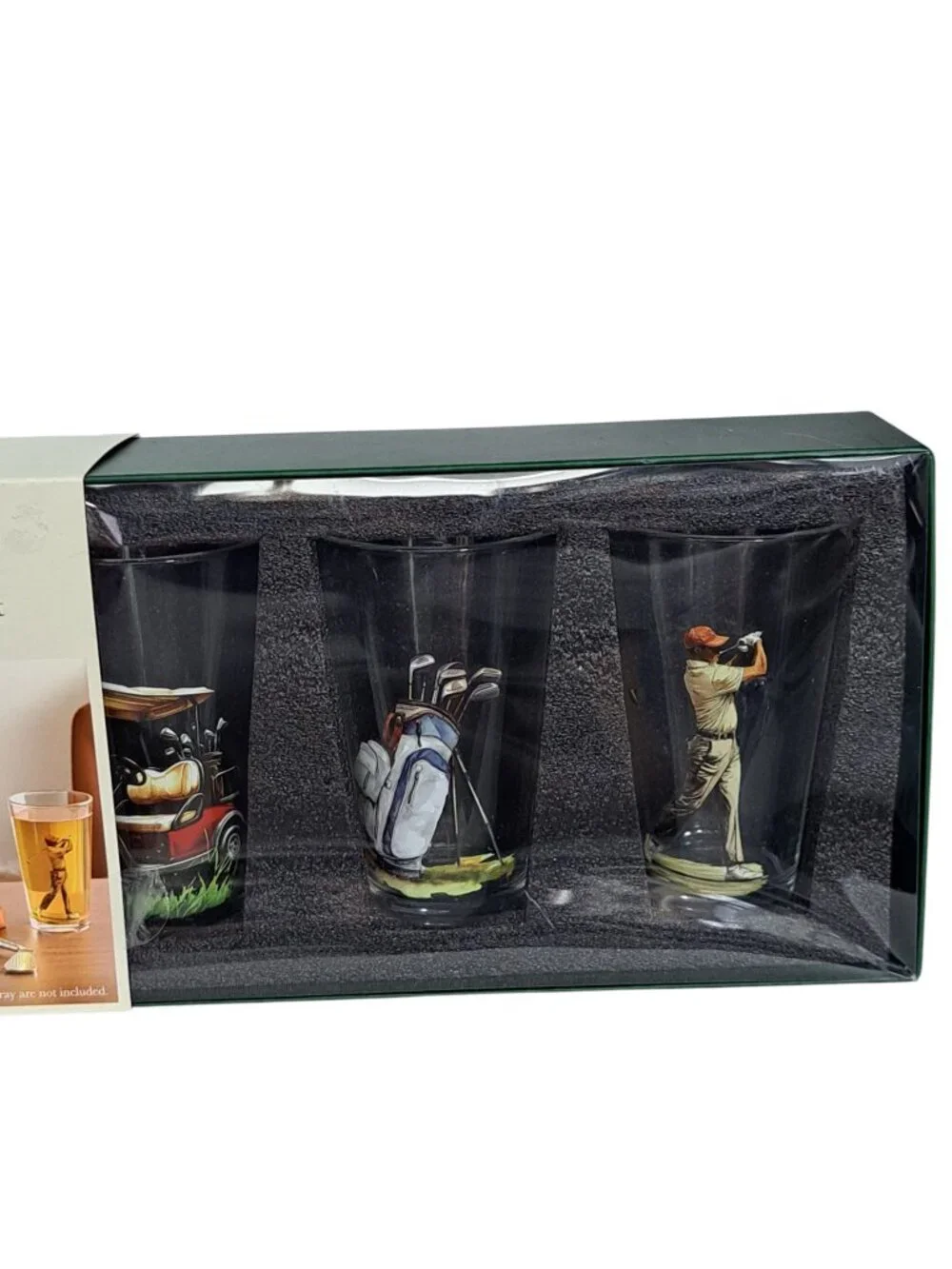 Golf Club 4-Piece Pint Glass Set 16.oz Novelty Glass Cups